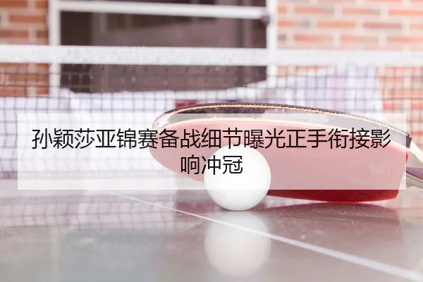 孙颖莎亚锦赛备战细节曝光正手衔接影响冲冠（wepoker）